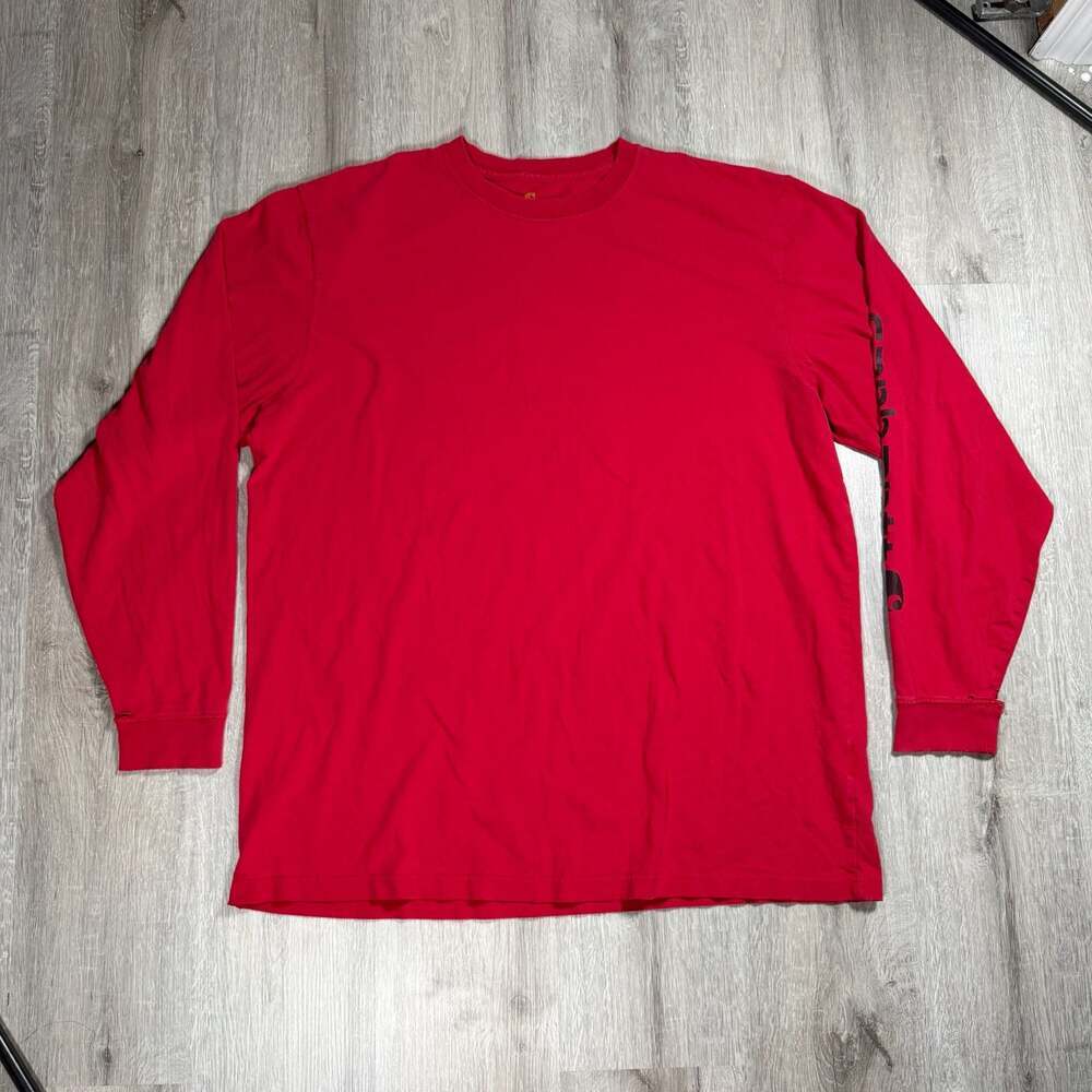 Mens Carhartt Original Fit Long Sleeve Graphic T-Shirt Distressed XLT Workwear